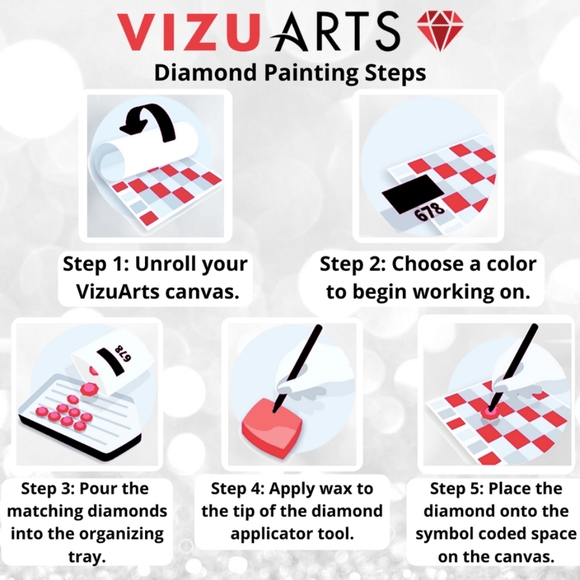 Vizuarts DIY Diamond Painting Kit w/ Premium Pen. Great Gift Idea!!! - Picture 4 of 8